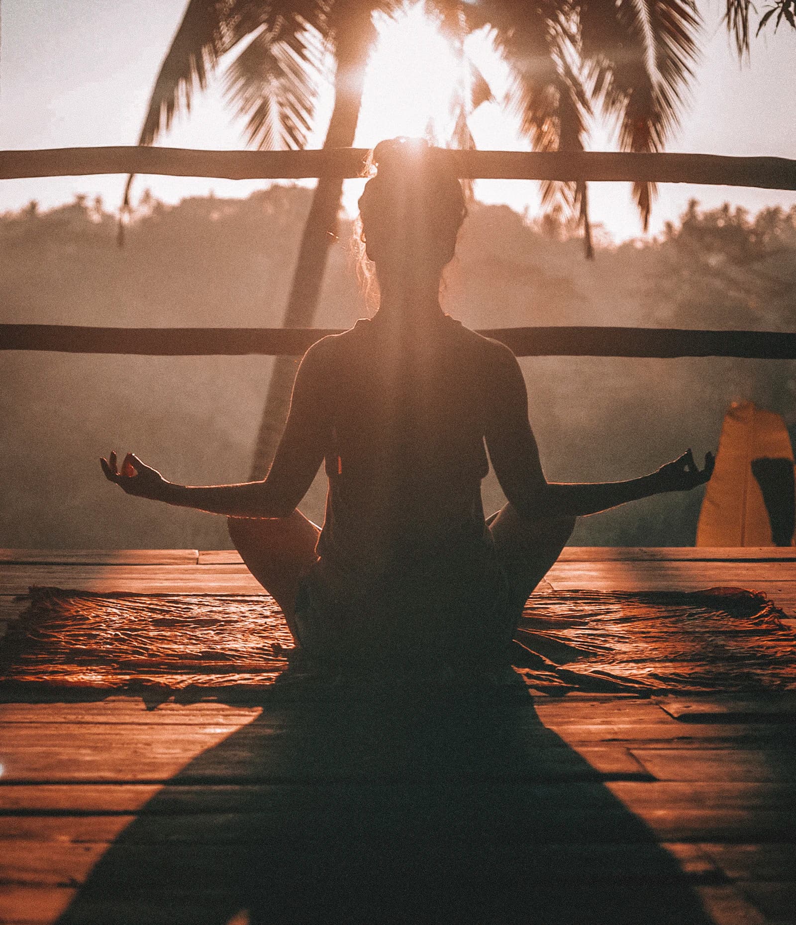 Quiet meditation at sunrise