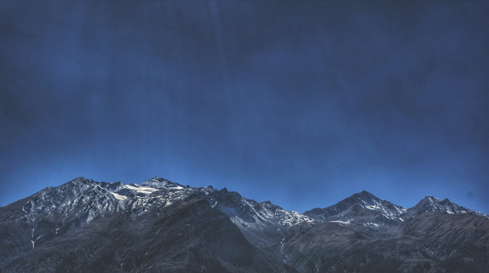 Misty Himalayan mountains at dusk