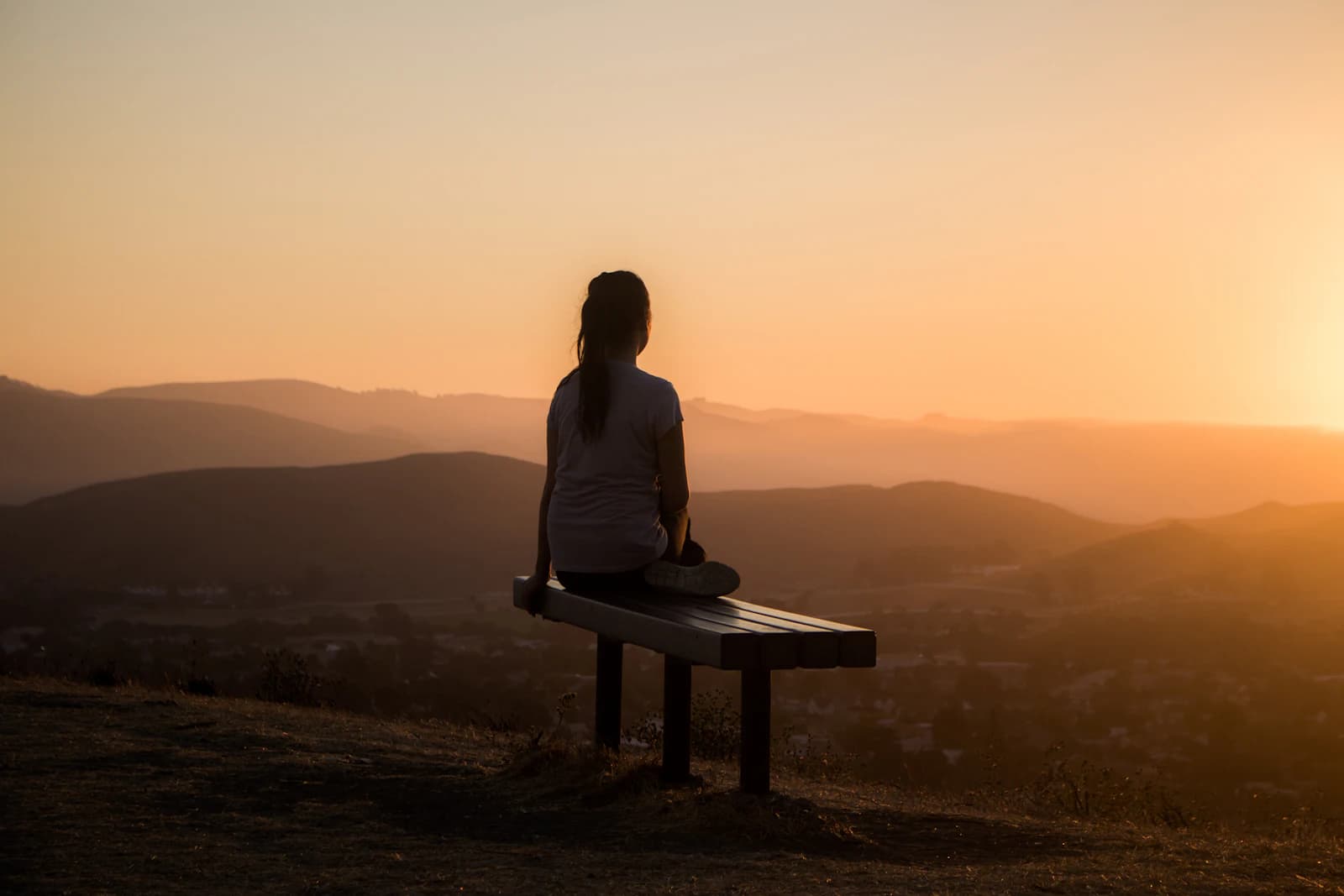 Morning meditation at sunrise