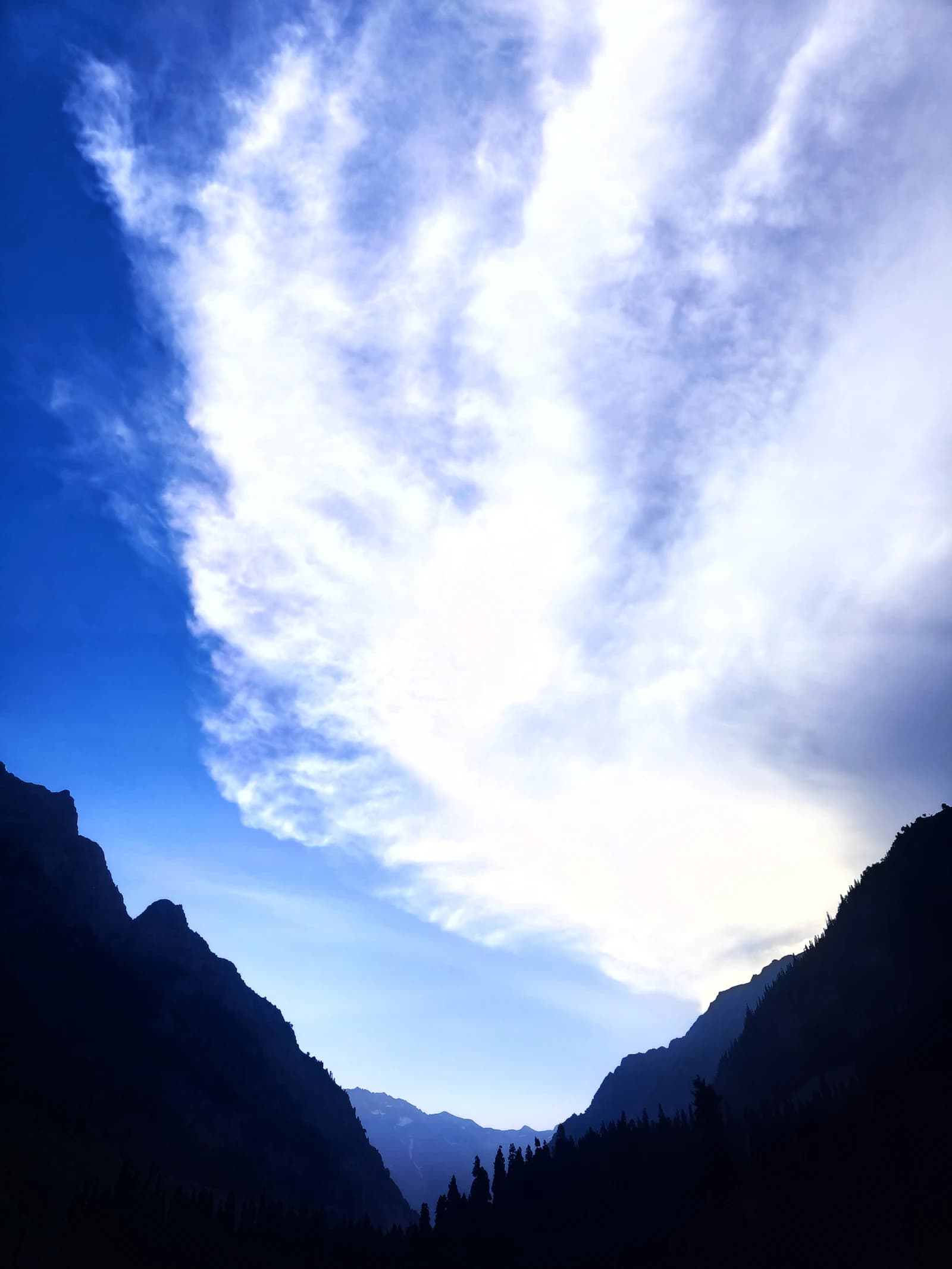 Misty Himalayan mountains at dusk
