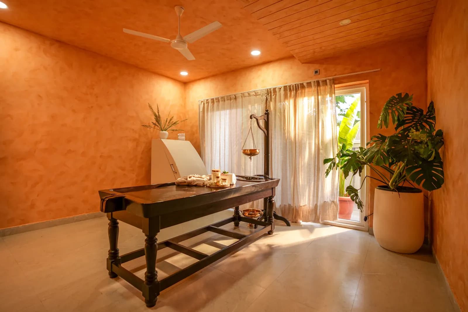 Ayurvedic therapy room at EKAM