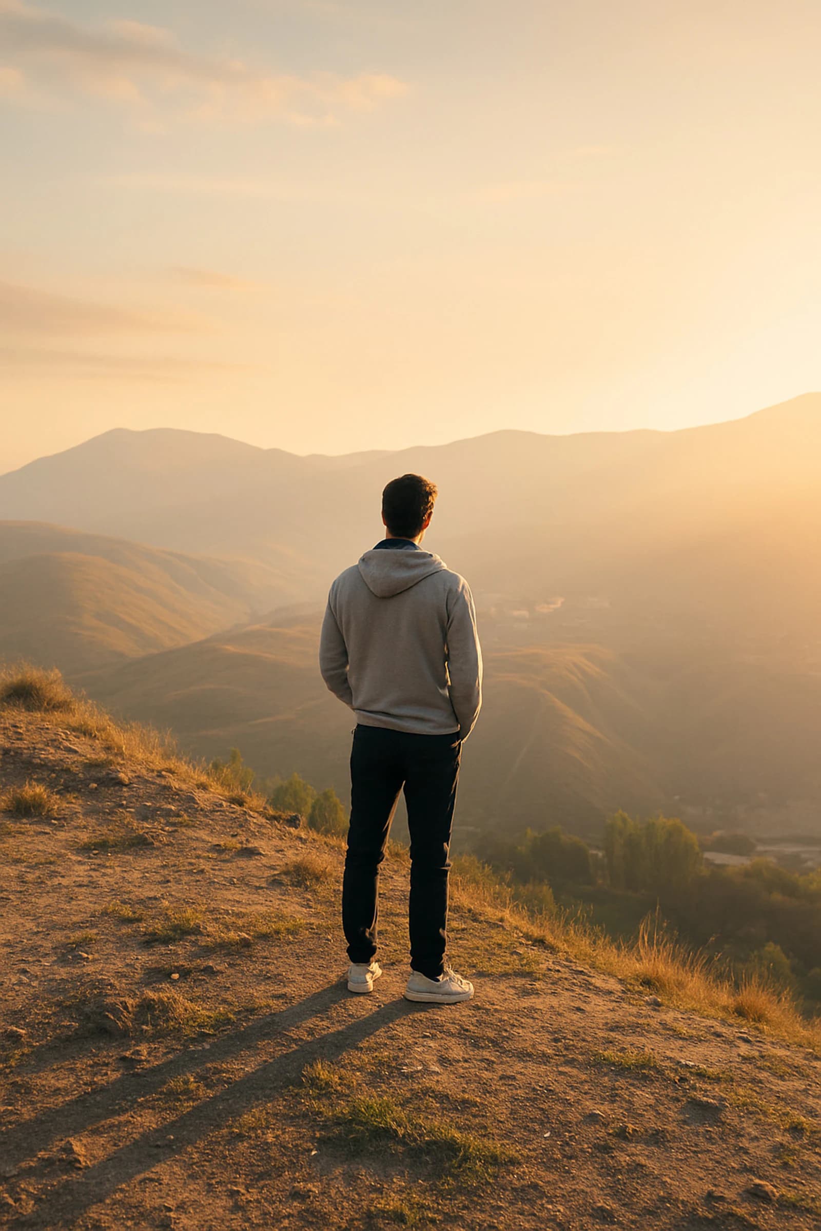 A moment of quiet meditation at sunrise